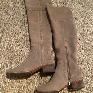 Vince Camuto Taupe Over the Knee Boots Suede